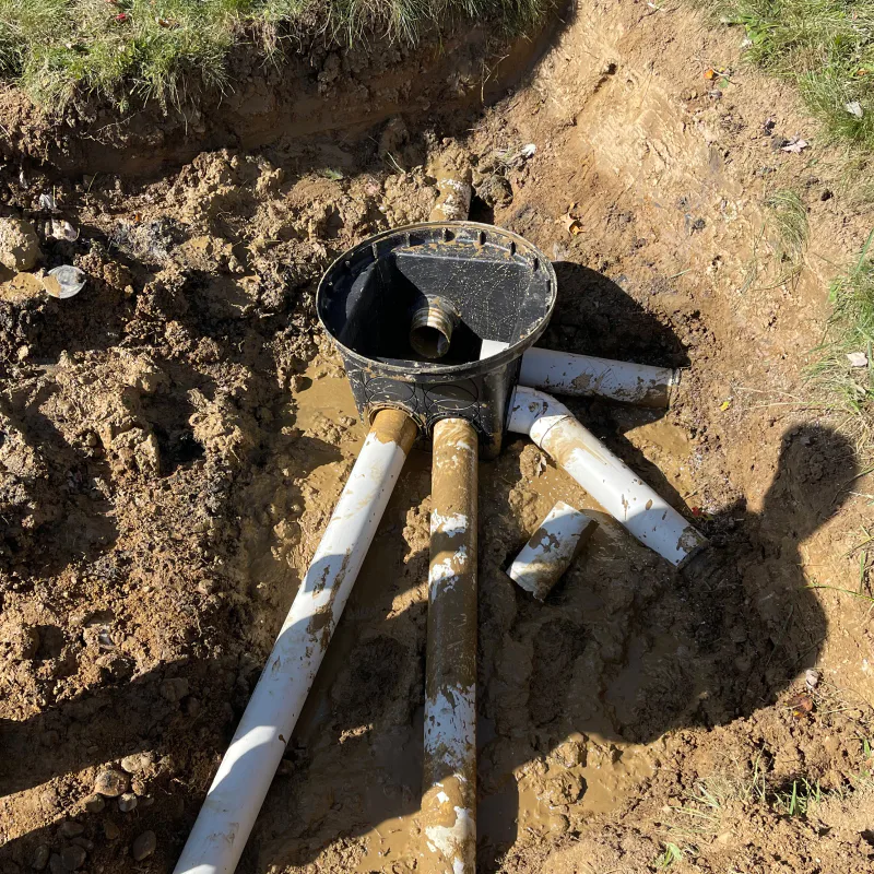 septic tank pipes in ground