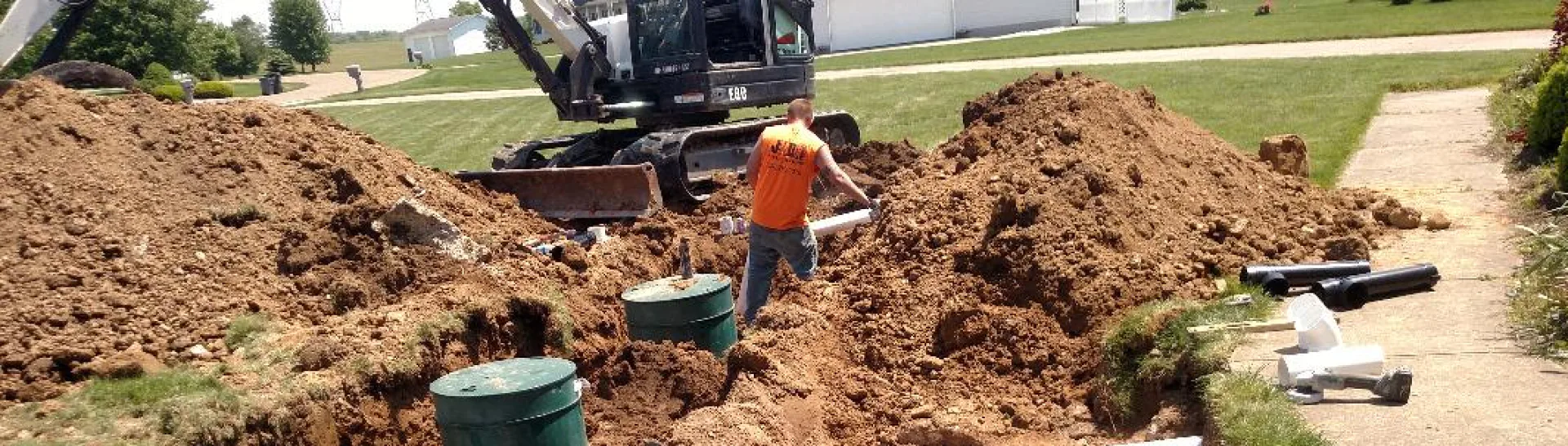 septic tanks in ground during installation